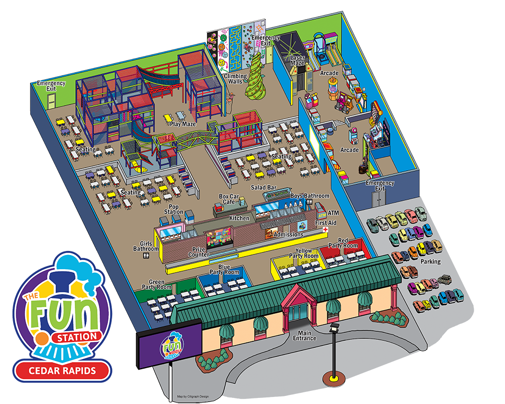 Fun Station Cedar Rapids Facility Map