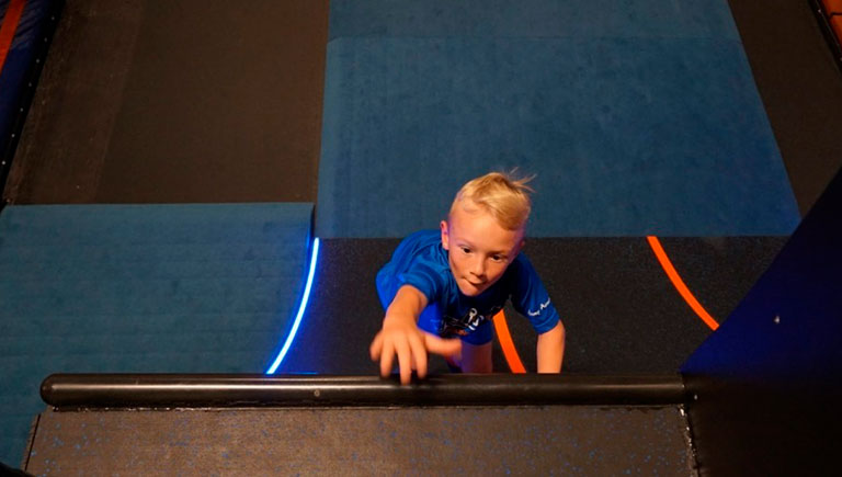 Boy Runs Up Warped Wall